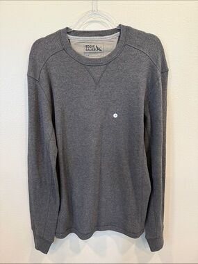 Eddie Bauer Charcoal Ribbed Crewneck Long Sleeve Pullover